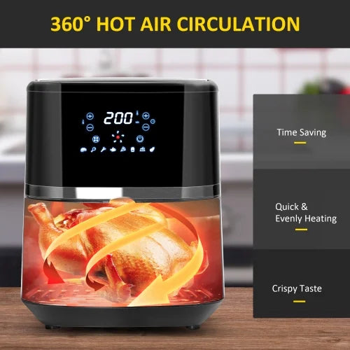 4.7Qt 4-in-1 Air Fryer with Digital Touchscreen and Nonstick Basket Y8411