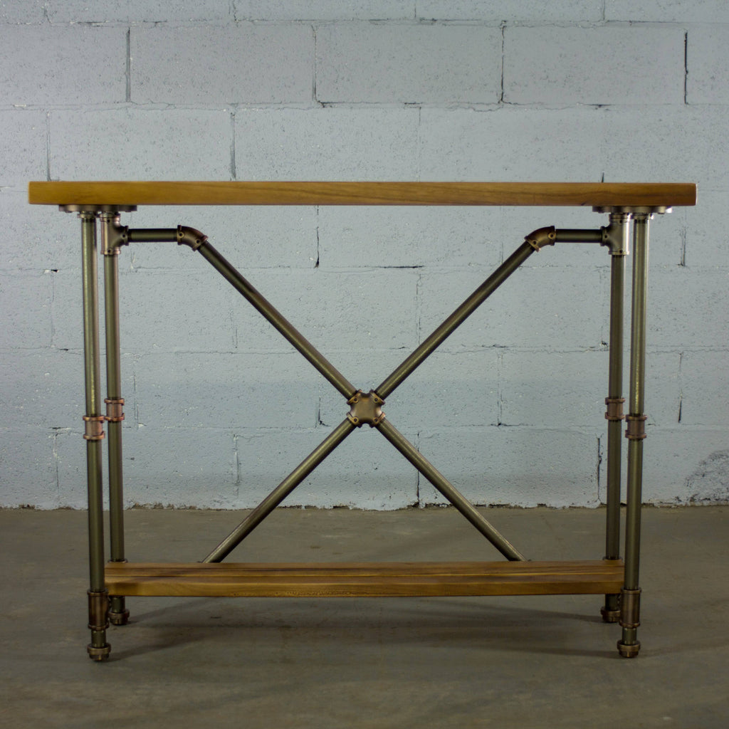 Bronze Industrial Console Table O4223