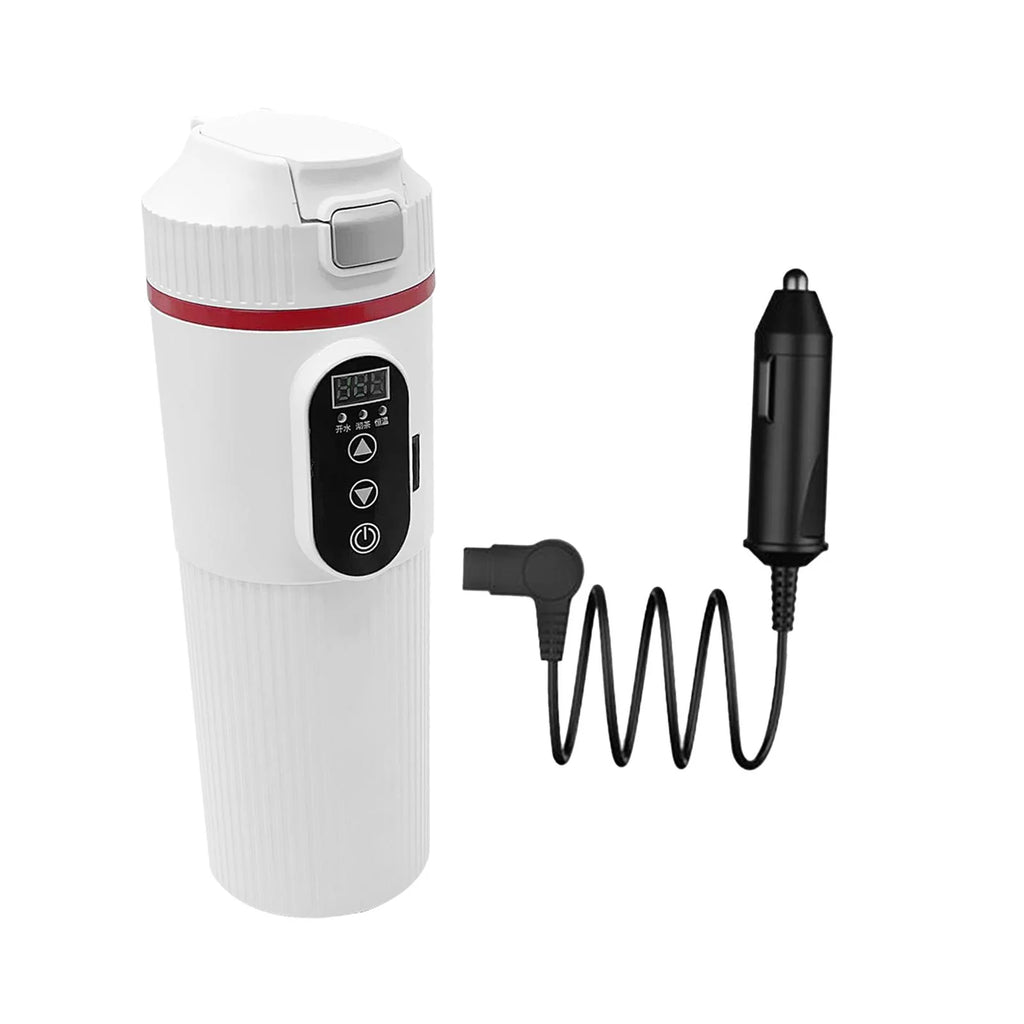 12V 24V Car Electric Water Kettle Tea Coffee Kettle DC Powered Fast Heating 22x7cm Water Boiler Heater Portable U323300