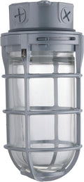 Wall Mount Utility Vapor Tight Light, Incandescent, 120 Volts, 150 Watts, Grey S8918