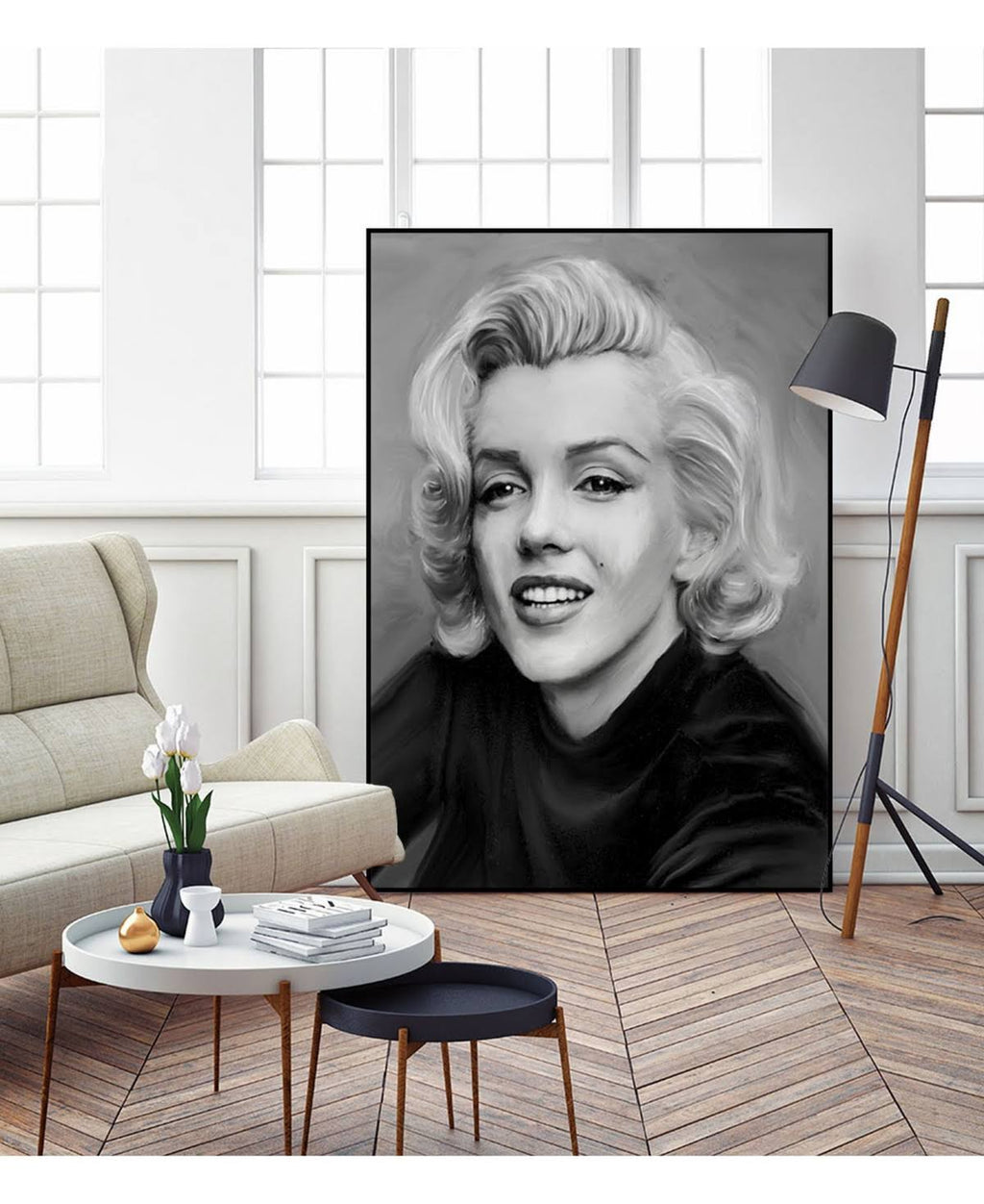 Tan Framed Canvas Q801