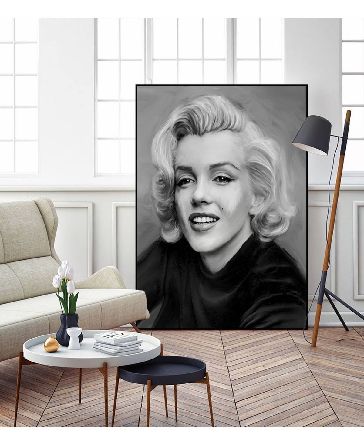 Tan Framed Canvas Q801