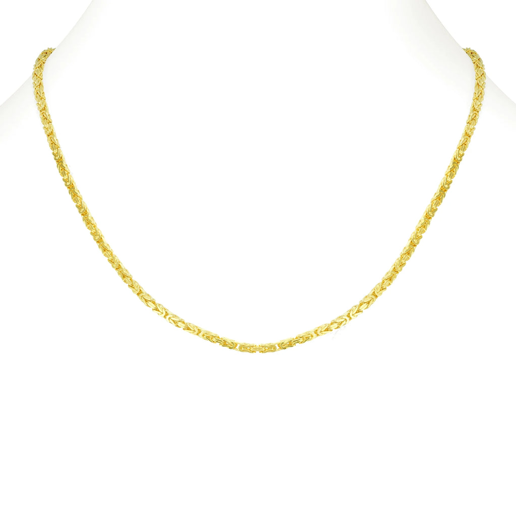 10K Yellow Gold Byzantine Link Chain Necklace X1212