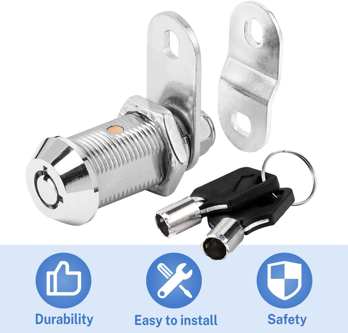 1-1/8 Inch Chrome Tubular Cam Lock 6 Pack D770830