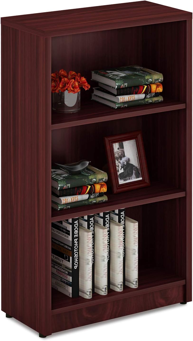 Mahogany 4 Shelf Wood Bookcase J931