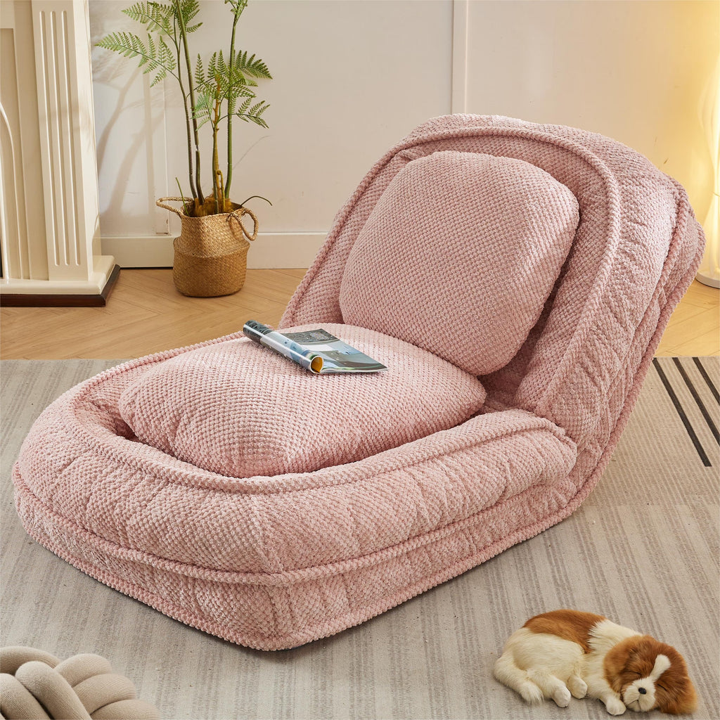 Pink foldable 5-seater recliner sofa chair B264958