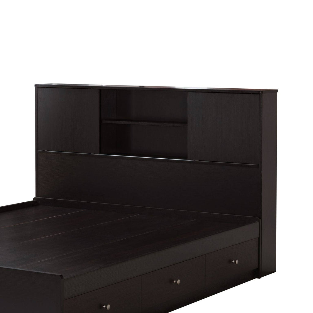 Twin Bookcase Headboard with Two Large Cubbies and Two Smaller Shelves - White B615