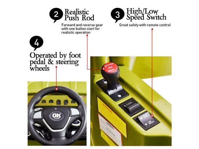 Green 12V Battery Powered Electric Ride on Car with Remote Control I64776