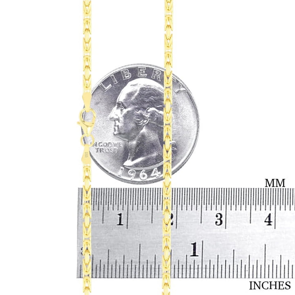 10K Yellow Gold Byzantine Link Chain Necklace X1212