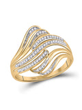 10kt Yellow Gold Round Diamond Fashion Ring 1/12 Cttw I5433