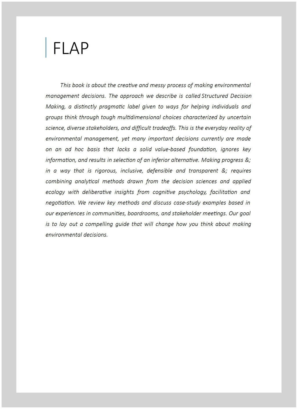 Structured Decision Making: A Practical Guide to Environmental Management Choices, Paperback M538558