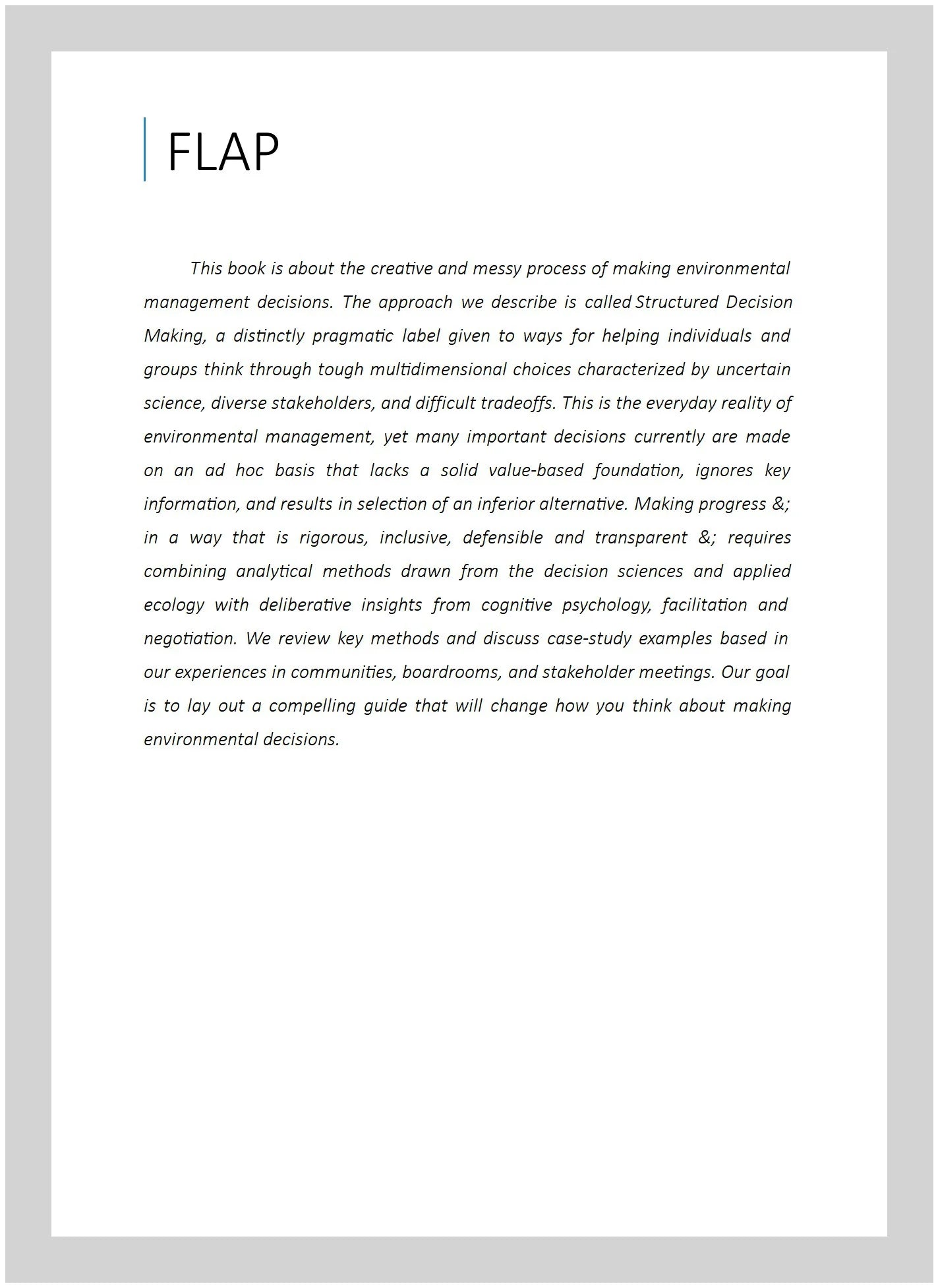 Structured Decision Making: A Practical Guide to Environmental Management Choices, Paperback M538558