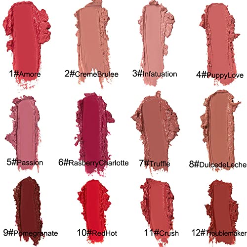 12 Colors Cream Texture Waterproof Lipstick Lip Gloss Lip Stain V14924