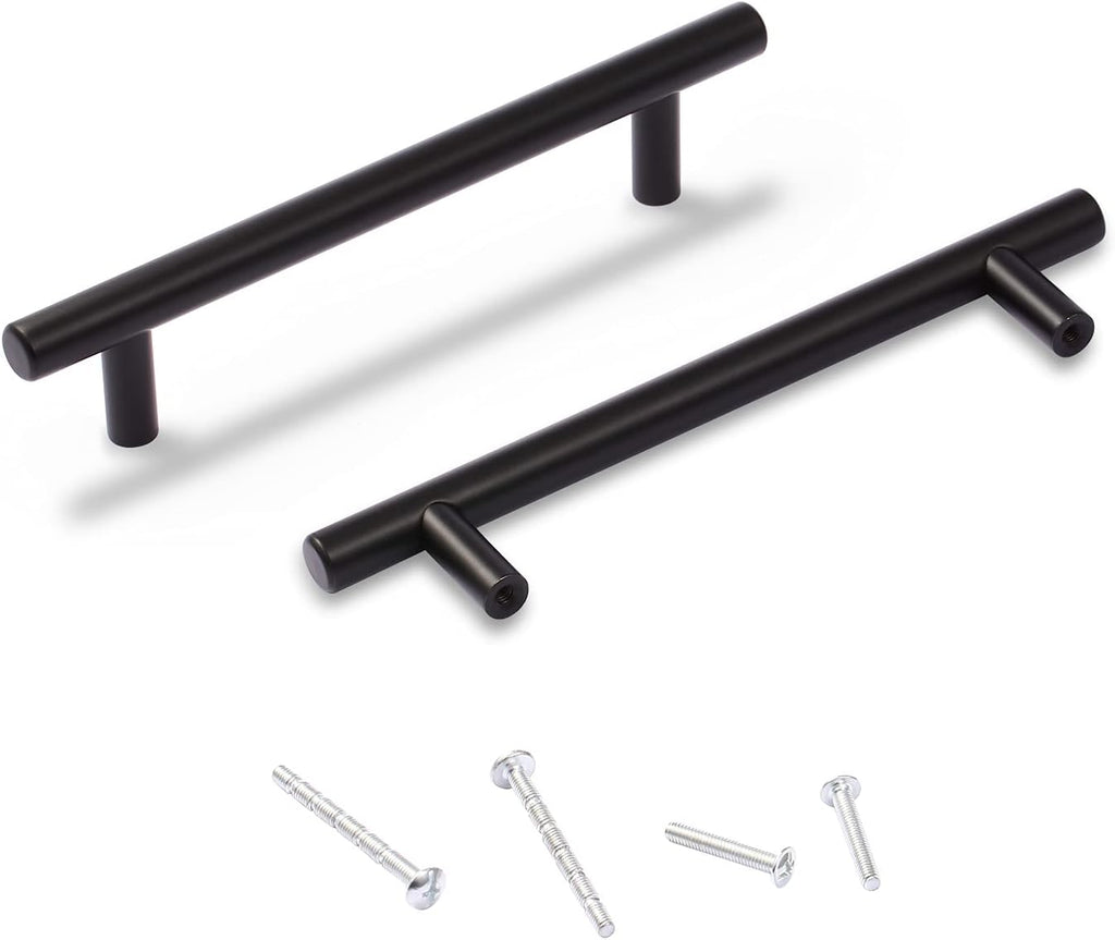 30 Pack 7" Matt Black Brushed Stainless Steel Cabinet Handles, 5 inch Hole Center I74361