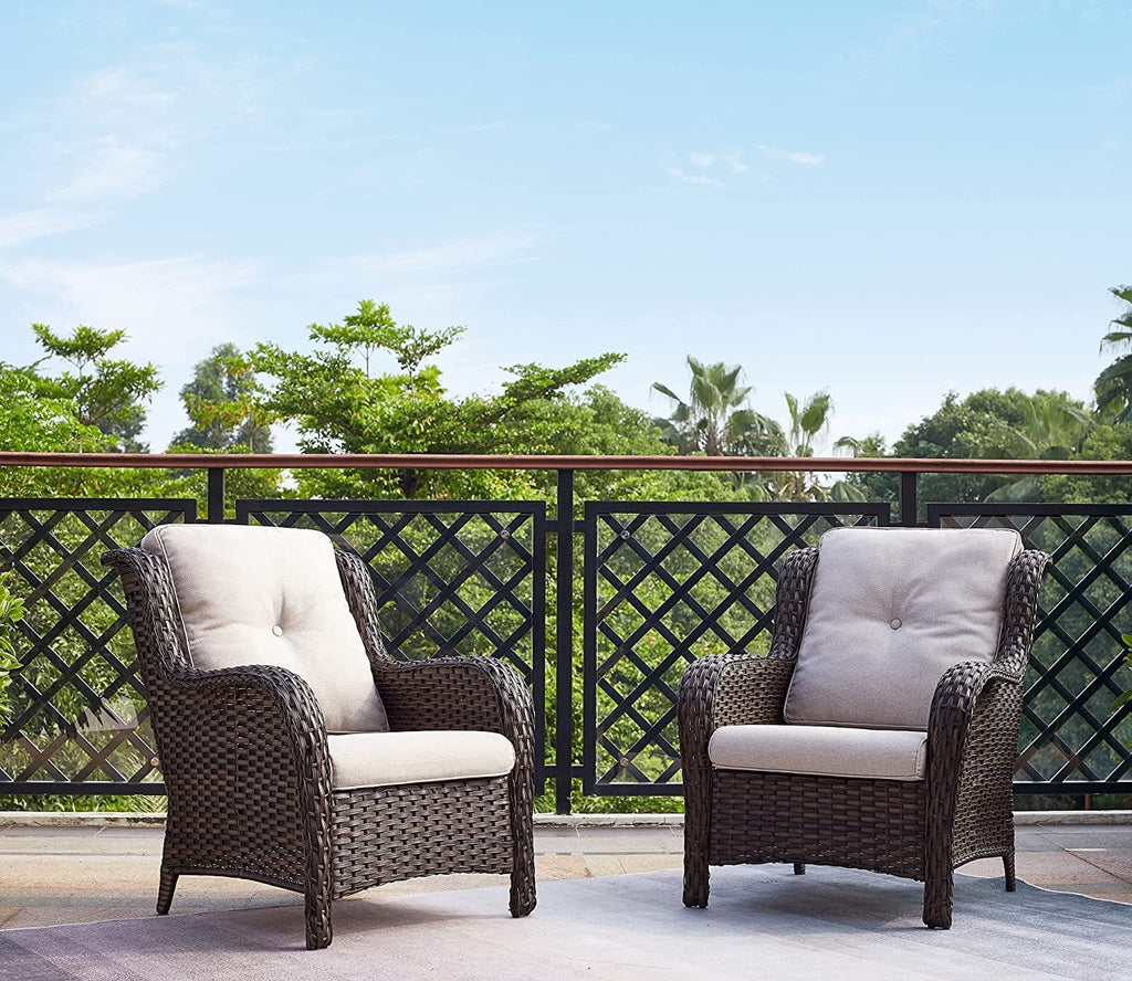 5 PC Brown/Beige Rattan Wicker Sectional Sofa Set Q204