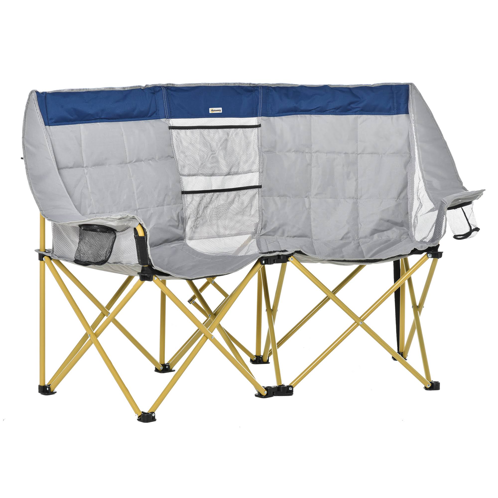 Double Seat Folding Camping Chair with Storage Pocket & Cup Holder G30100