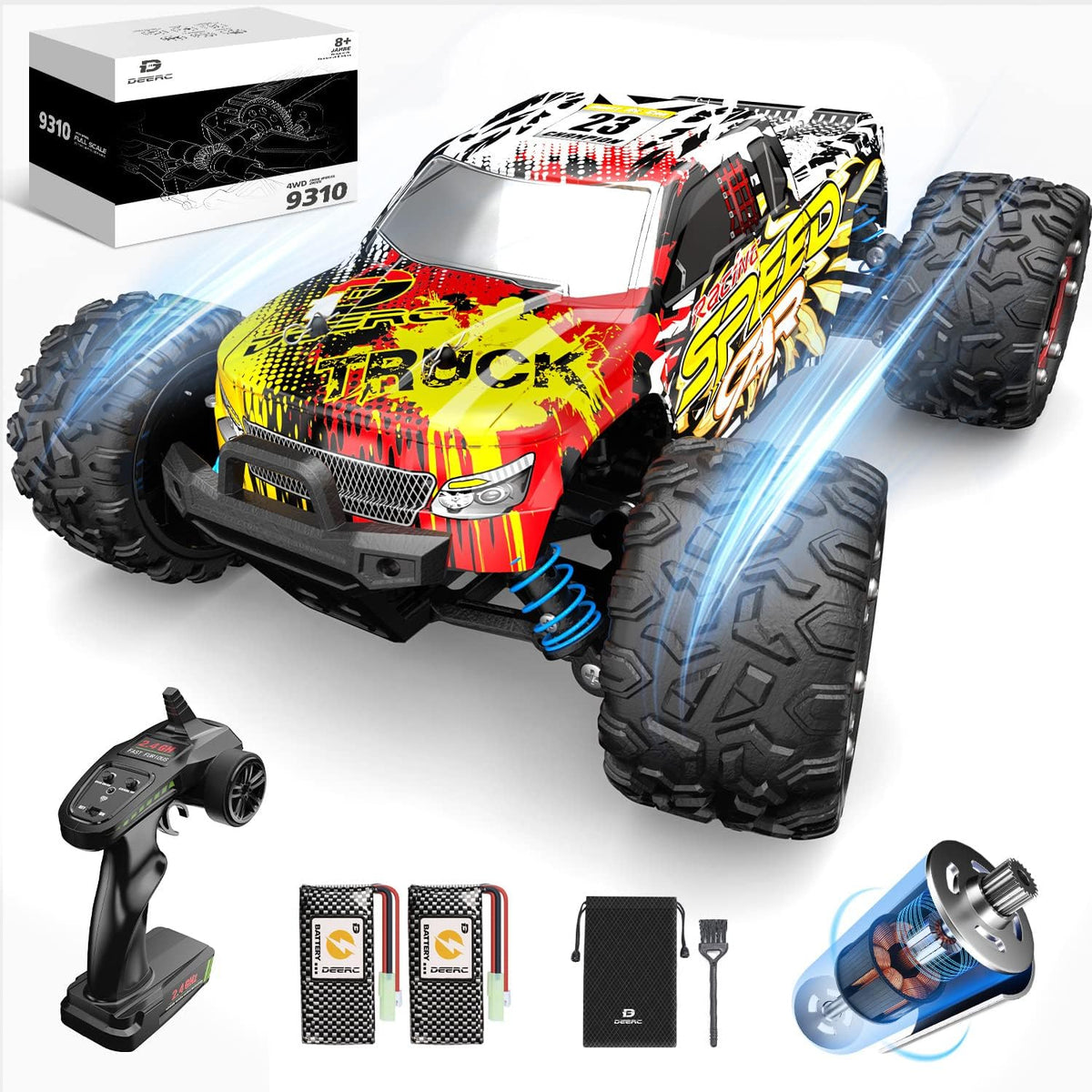 1:14 Scale 4WD Remote Control Monster Truck with 2 Rechargeable Battery J912