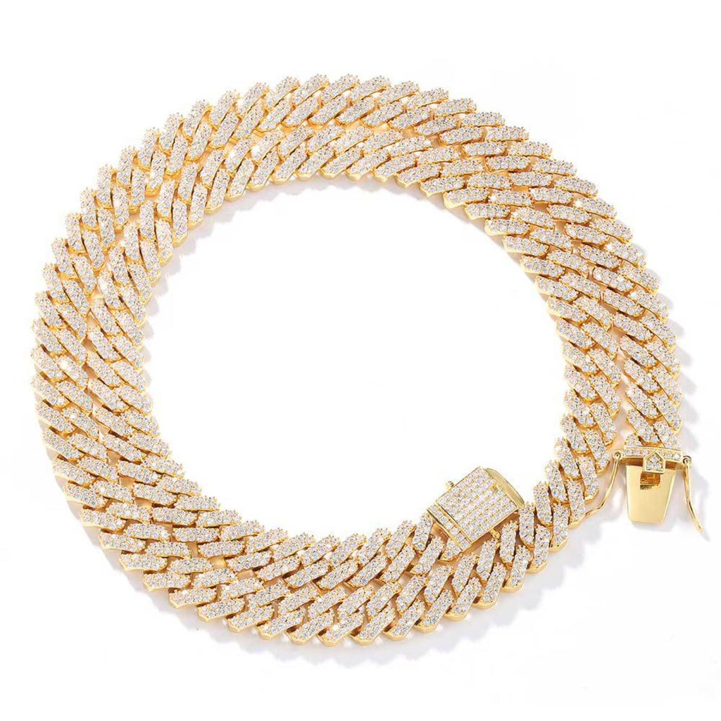 12MM Iced Out Miami Cuban Link Chain Necklace, 16-24 Inch C3192