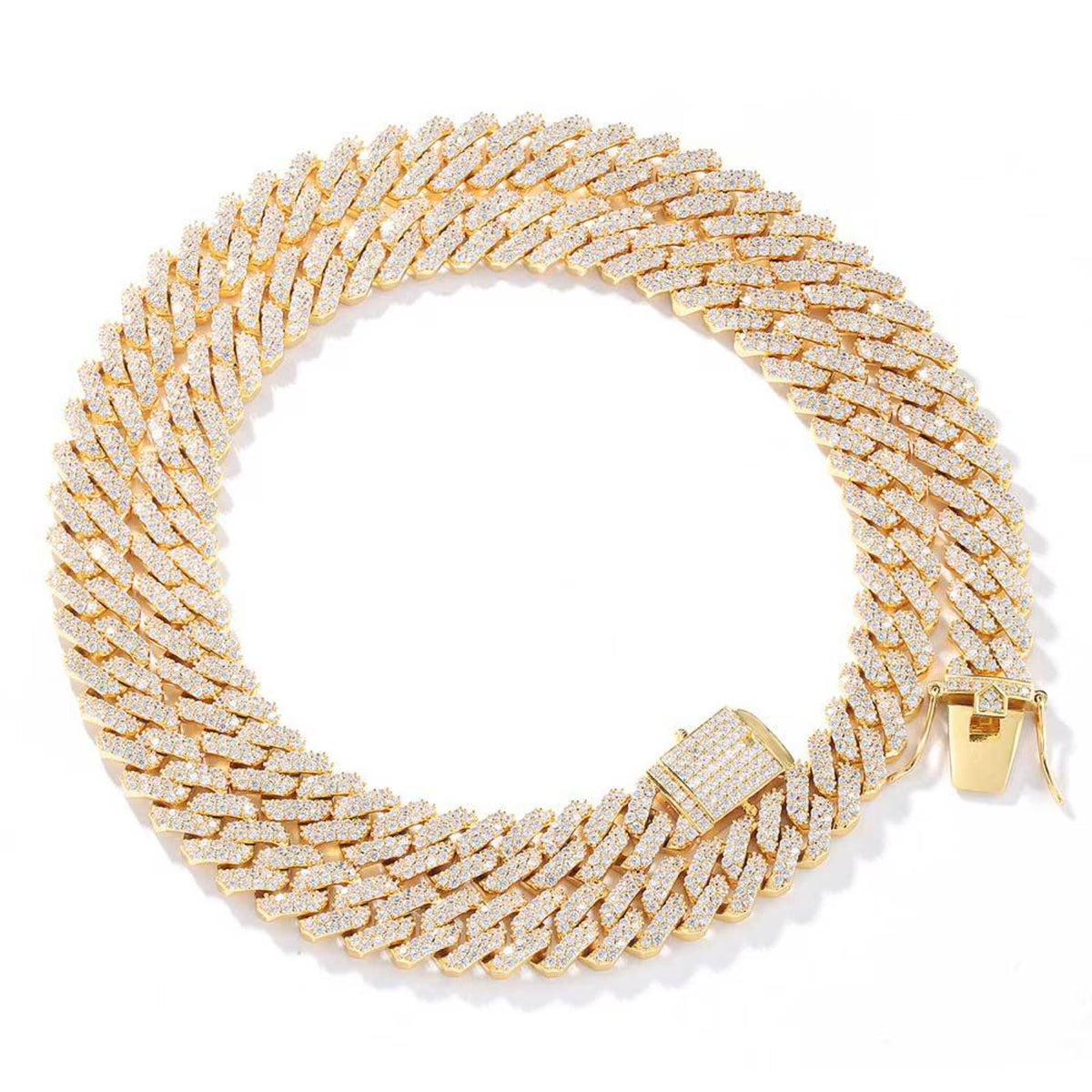 12MM Iced Out Miami Cuban Link Chain Necklace, 16-24 Inch C3192