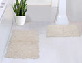 100% Cotton Tufted Bath Rugs 2 Piece Set Ivory F906