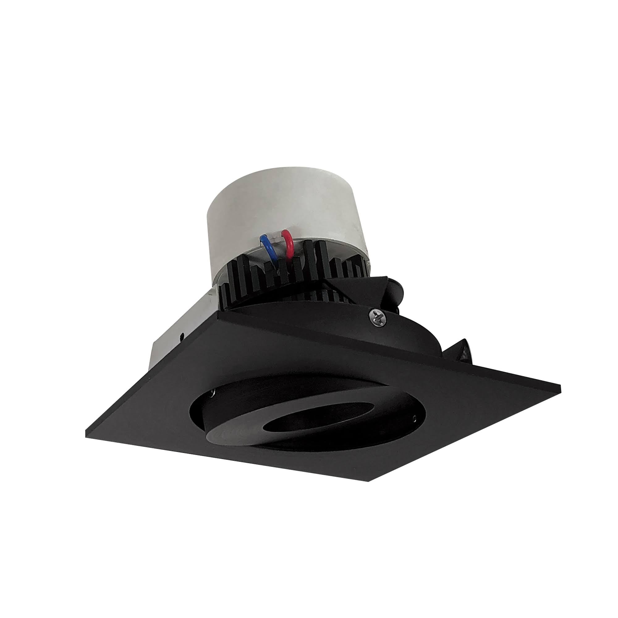 Black 4 inch Square Surface Gimbal Adjustable Trim 1000lm 12W 2700K 90 CRI 120V B650