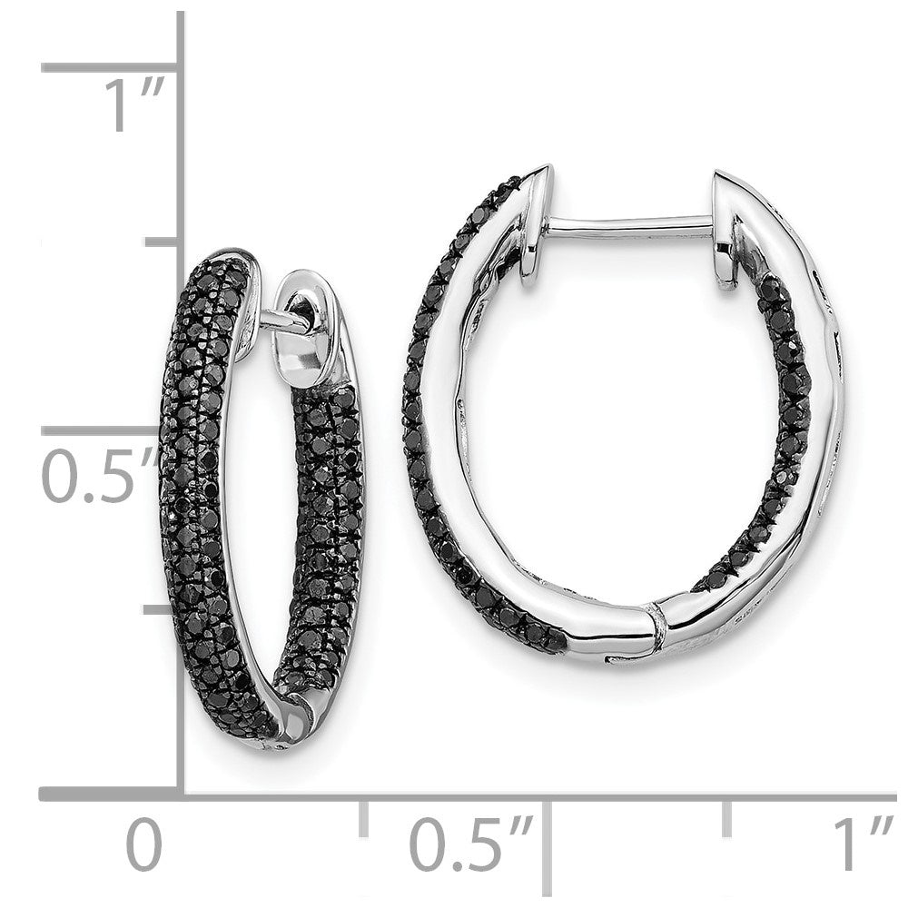 All Black Diamond Hoop Earrings Y7653