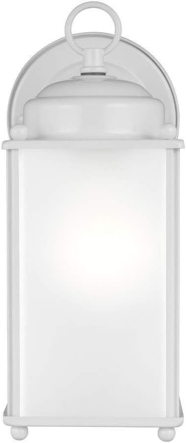 Satin Etched Glass LED Outdoor Wall Sconce Lighting Fixture, 1-Light 9.3 Watt, White U698