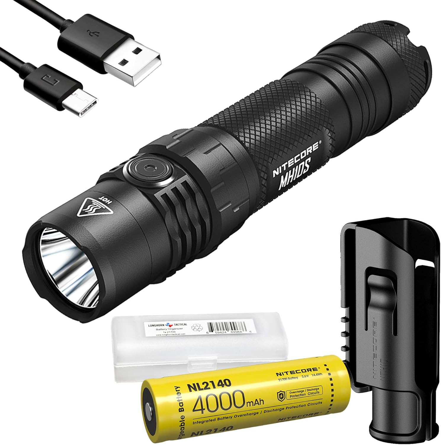 1800 Lumen USB-C Rechargeable EDC Flashlight with Battery A2873