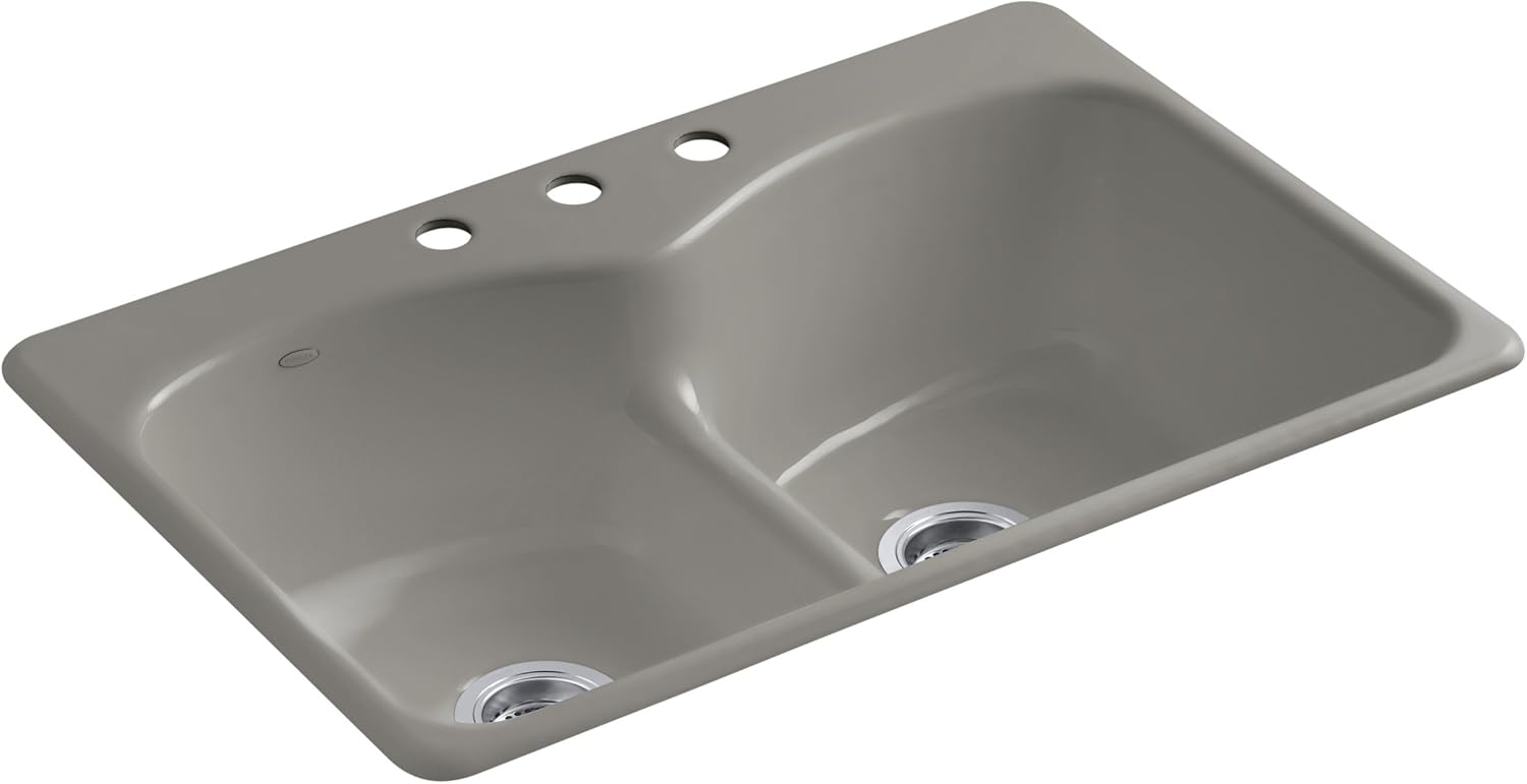 Cashmere Self-Rimming Kitchen Sink with Three-Hole Faucet Drilling U330434