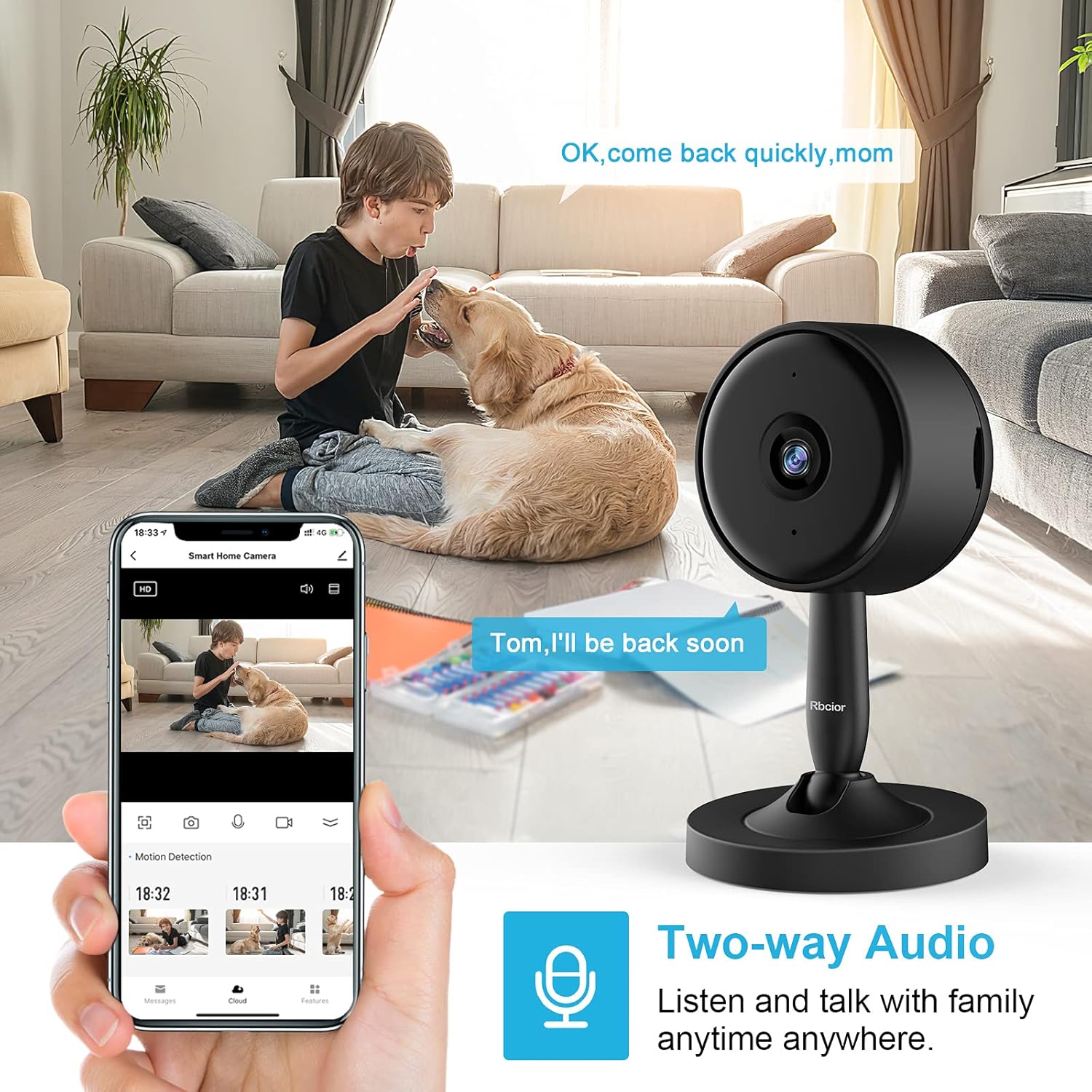 2 Pack 1080P 2.4GHz WiFi Wireless Indoor Security Camera with Night Vision Q2411