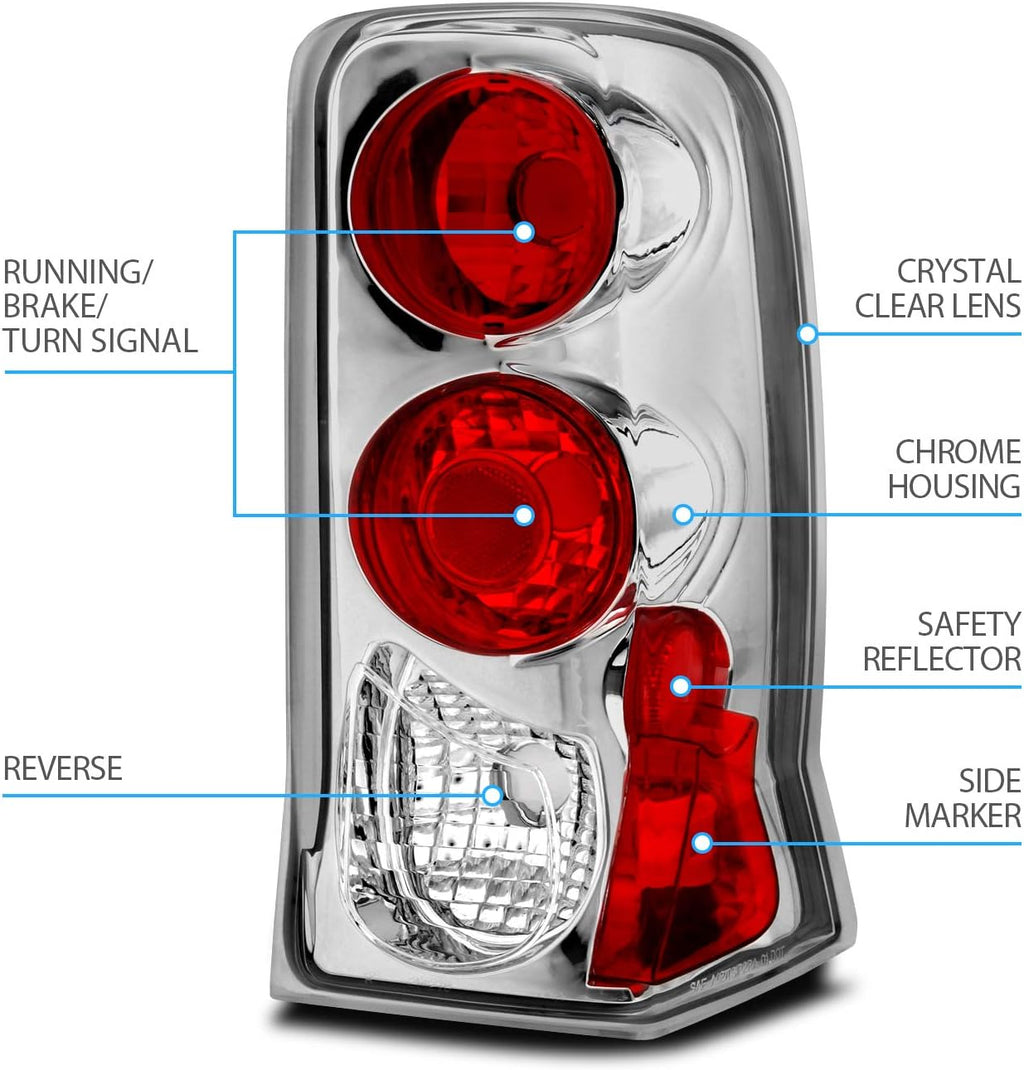 Chrome Replacement Brake Tail Lights T4597