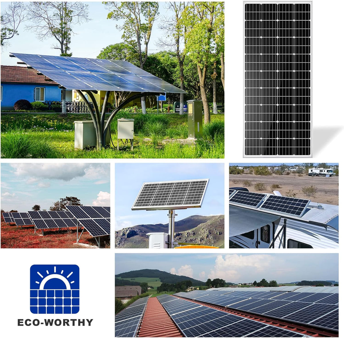 195 Watt 12 Volt Monocrystalline Solar Panel Module T696516