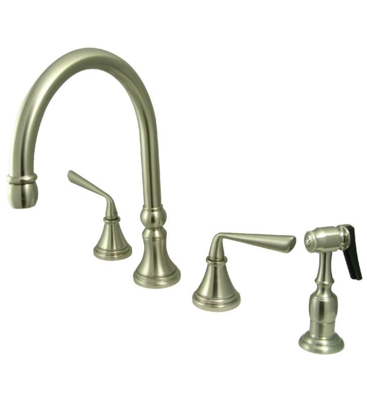 Polished Brass Widespread Kitchen Faucet with Sprayer M5603