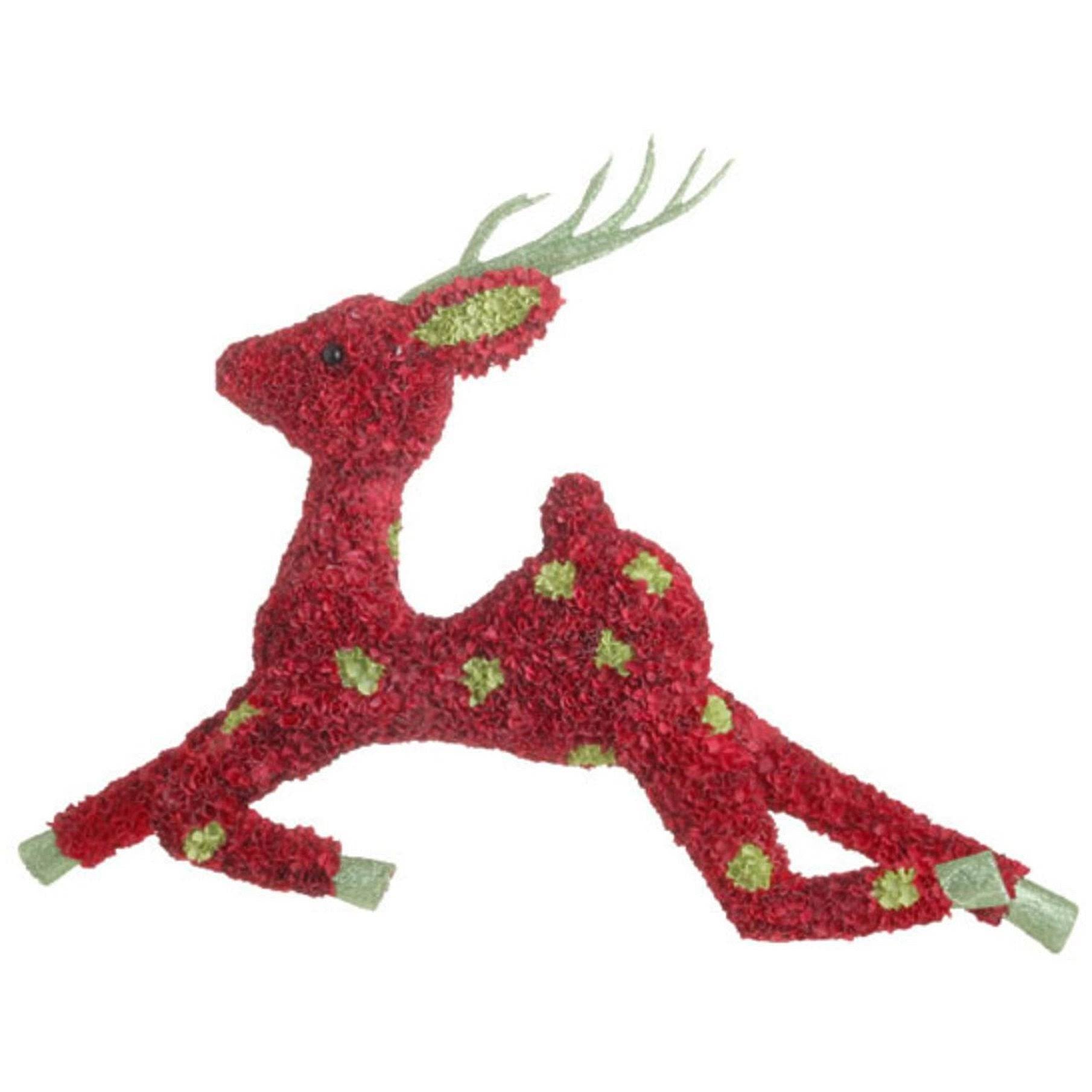 Whimsical Glittered Hydrangea Christmas Reindeer K1470