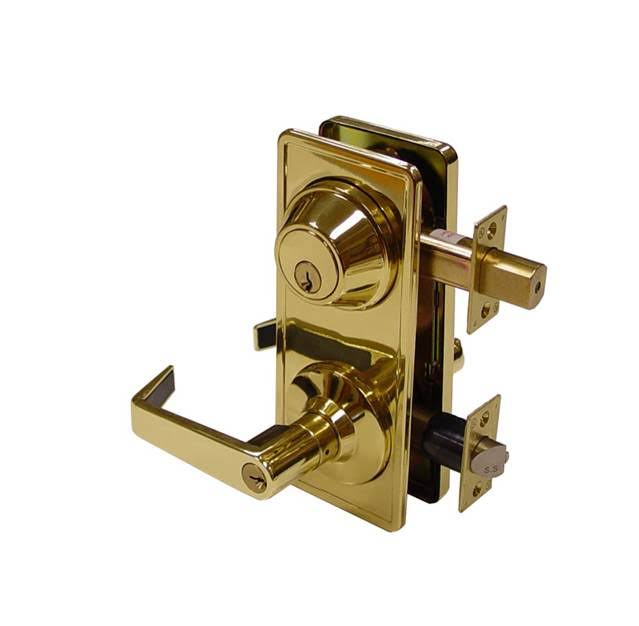 Polished Brass Interconnected Lock with Lever R7572