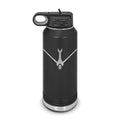 Black 32 oz Stainless Steel Vacuum Insulated Water Bottle with Flip Top Removable Straw X577