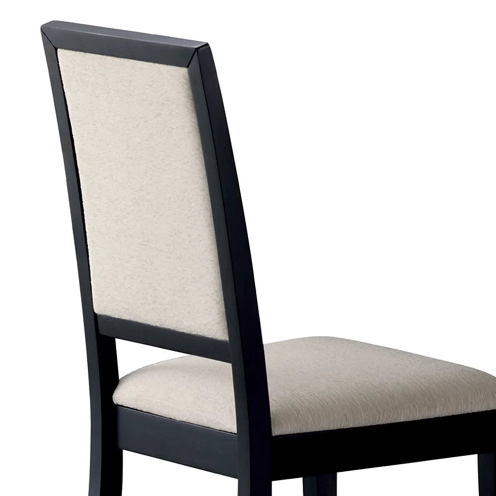 Black and Cream Upholstered Dining Side Chairs (Set of 2) J17291