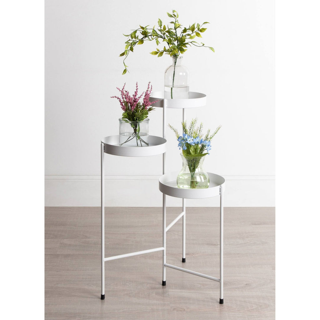 Navy Blue Metal Tri-Level Plant Stand T7610