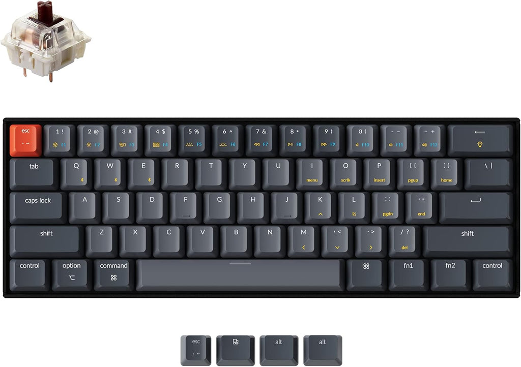 Compact 61-Key Bluetooth Wireless Mechanical Keyboard with Brown Switch U9046