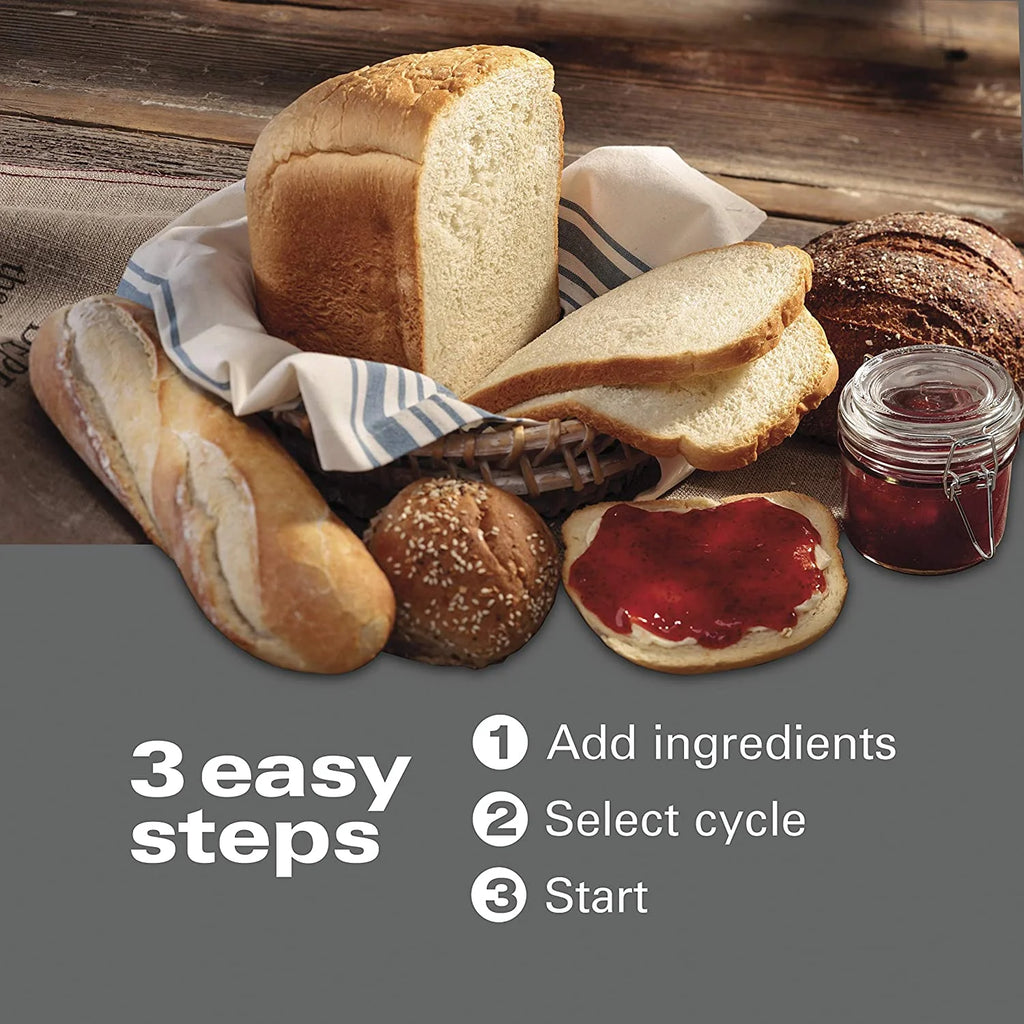 Bread Maker Machine with Auto Fruit and Nut Dispenser, 2 lb. Loaf Capacity, 14 Programmable Settings T76504