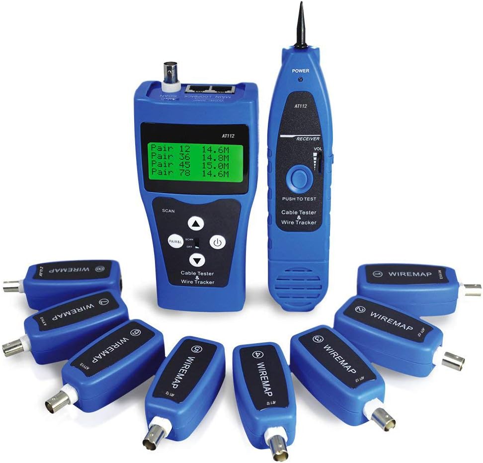 Blue Network Ethernet LAN Cable Tester with 8 Far-end Jacks N554