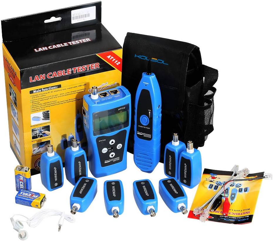 Blue Network Ethernet LAN Cable Tester with 8 Far-end Jacks N554