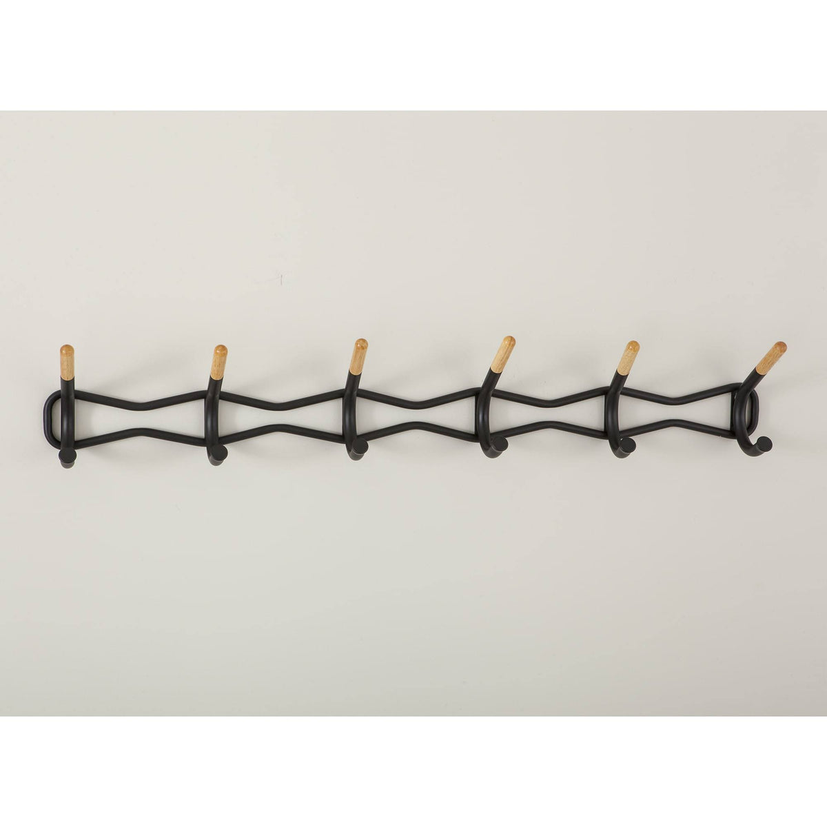 6 Hook Black Coat Wall Rack D5230