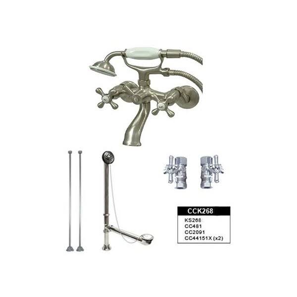 Vintage Satin Nickel Clawfoot Tub Faucet Package E755707