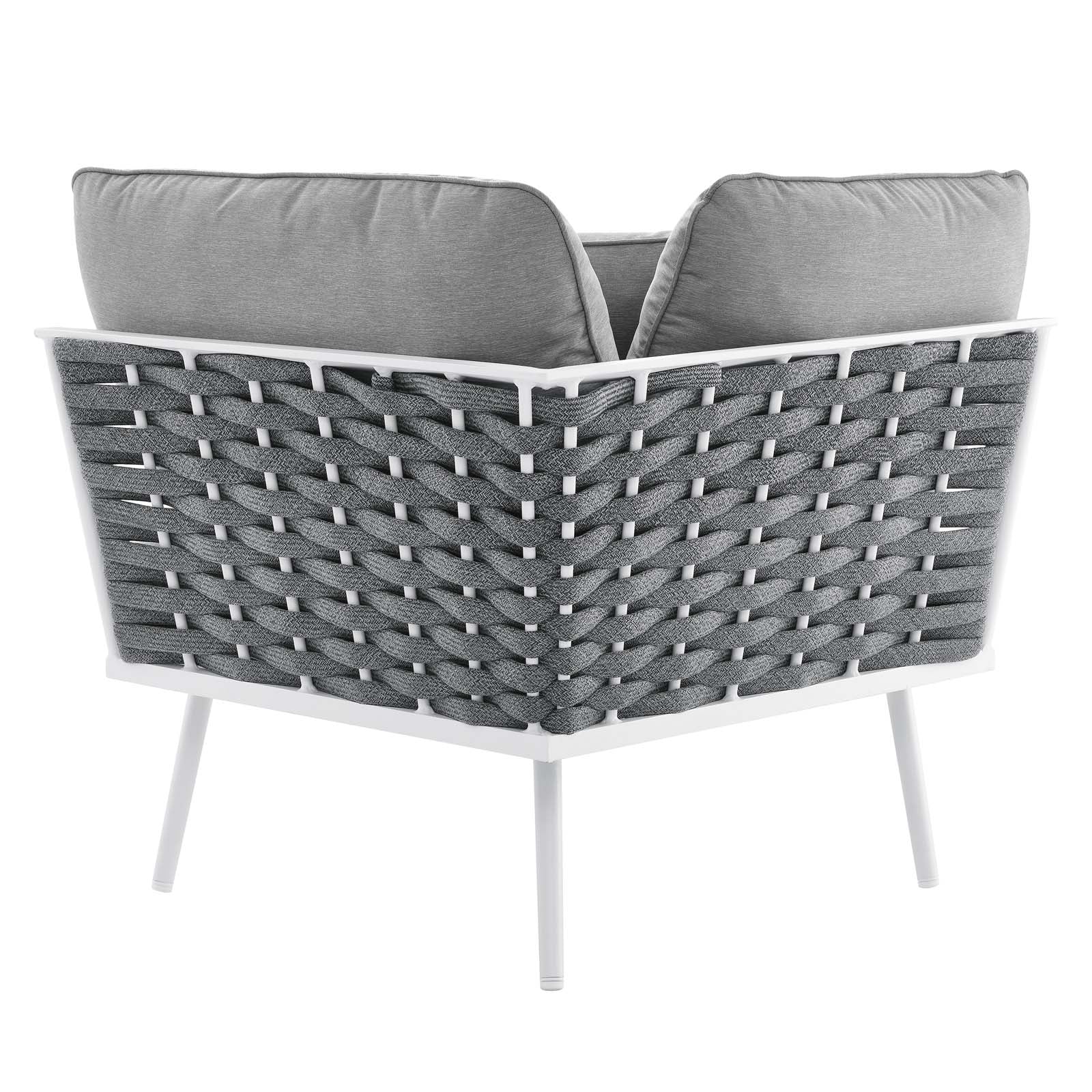 9 Piece White Gray Aluminum Outdoor Sectional Sofa Set H43153