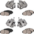 FRONT + REAR [4] Premium Grade Semi-Loaded OE Caliper + Ceramic Brake Pads Kit F22264
