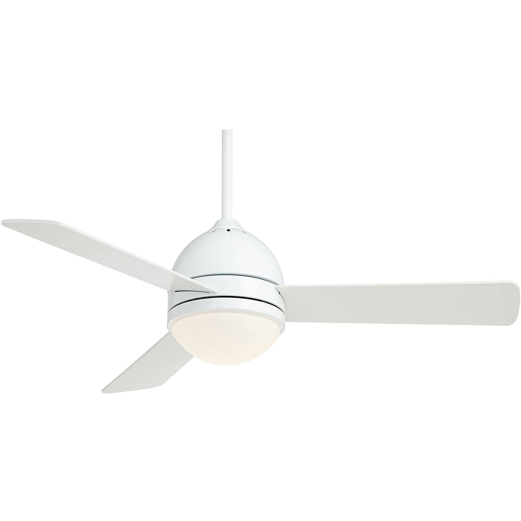 White Opal Frosted Glass LED Ceiling Fan with Light Remote Control S483505