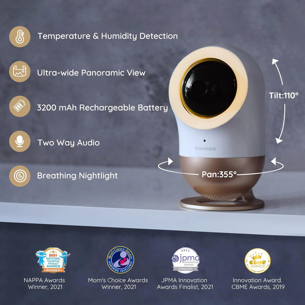 1080P Smart Baby Monitor Camera with Night Vision and Two-Way Audio W664204