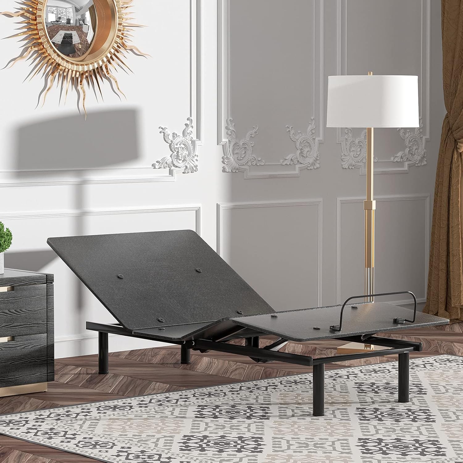 Black Twin XL Adjustable Bed Base with Wireless Remote V544468