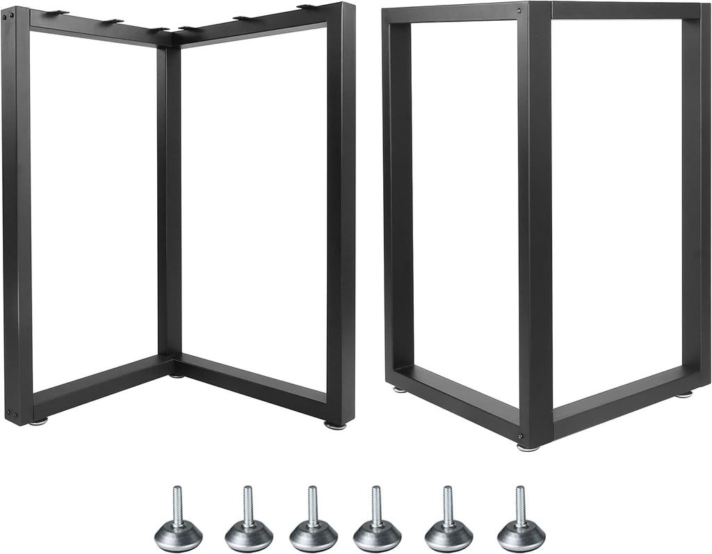 Set of 2 Metal Table Legs 28 Inch Height 18 Inch Wide with 4 Casters A804